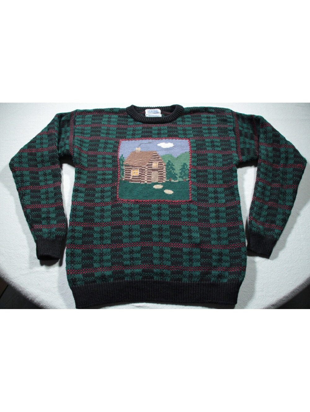 Women's Vintage Ashley Hand Embroidered Sweater Cottage Cottagecore Cabin